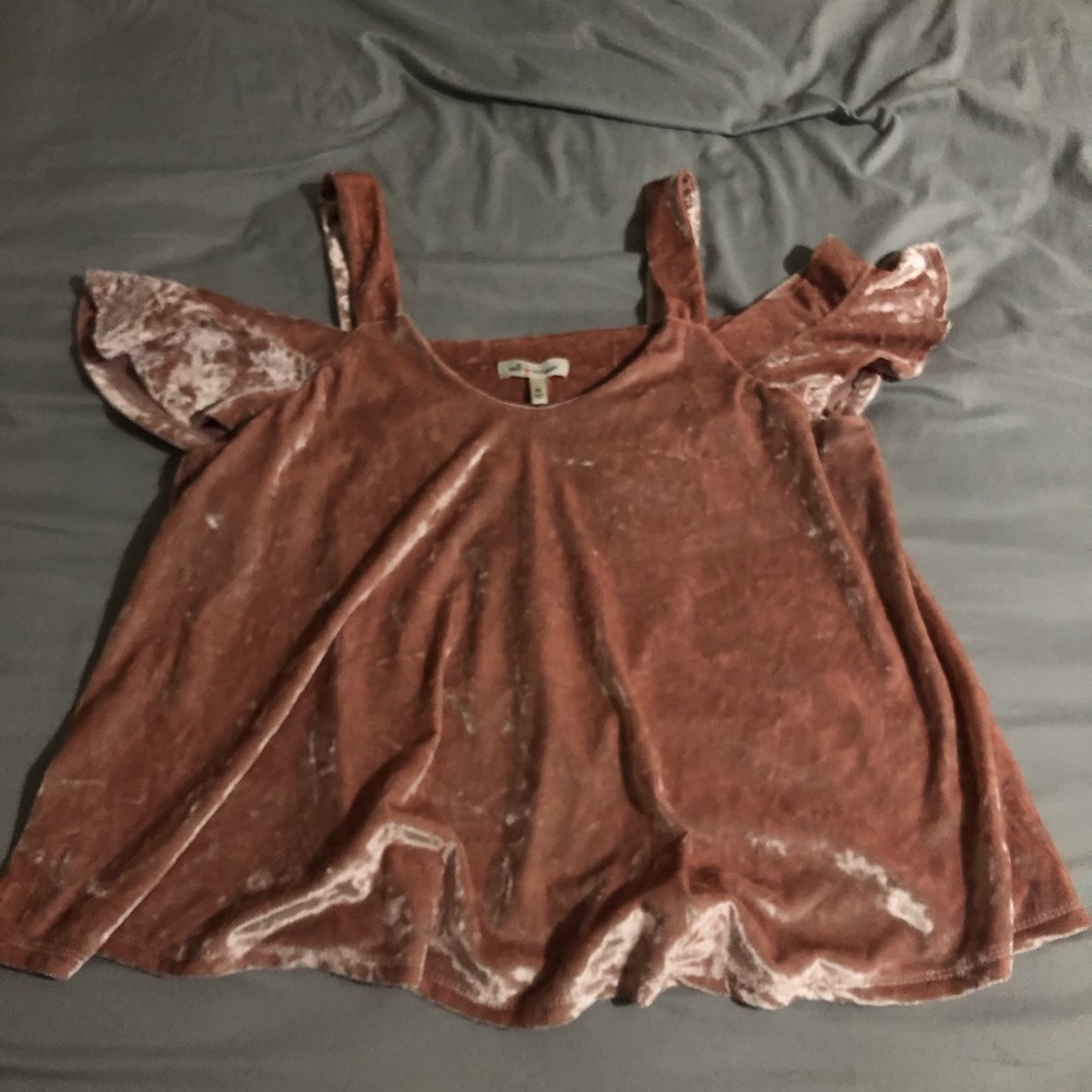 Pink velvet top
